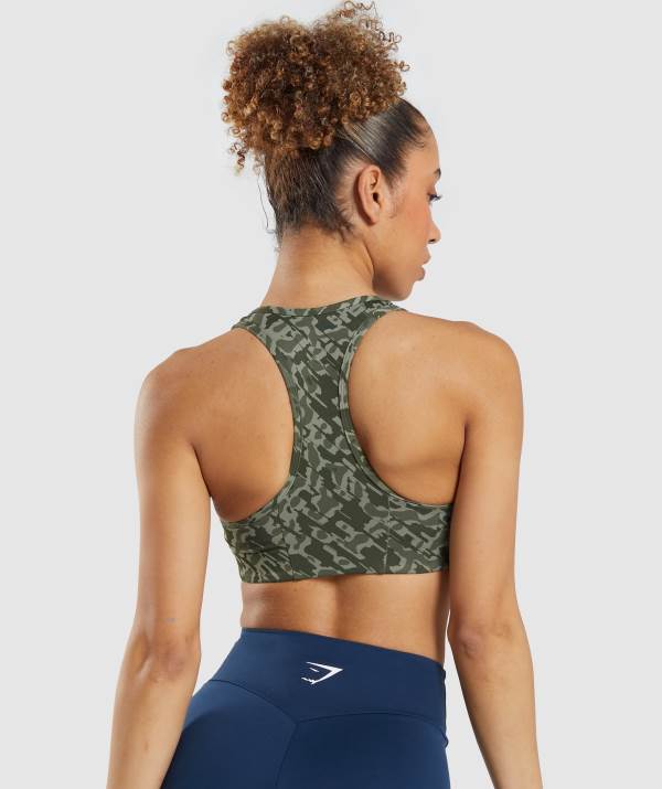 Damske Športové Podprsenky Gymshark Essential Racer Back Zelene | JP1372849